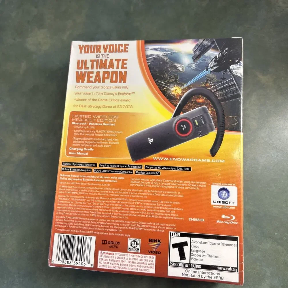 Tom Clancy’s EndWar PS3 Official Bluetooth Headset Bundle NEW SEALED READ 2008